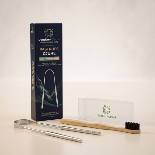 Kompleti Rutina e Mëngjesit — Pastrues Gjuhe Premium + Furçë Bamboo